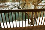 Deck, River, Snow and Ducks